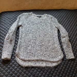 Ann Taylor Petite Black & White Marled Sweater, Size XXS Petite
